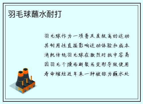 羽毛球蘸水耐打